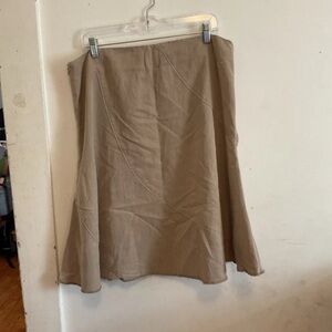 Horny Toad Tan A-Line Skirt with Curved Panel Seams